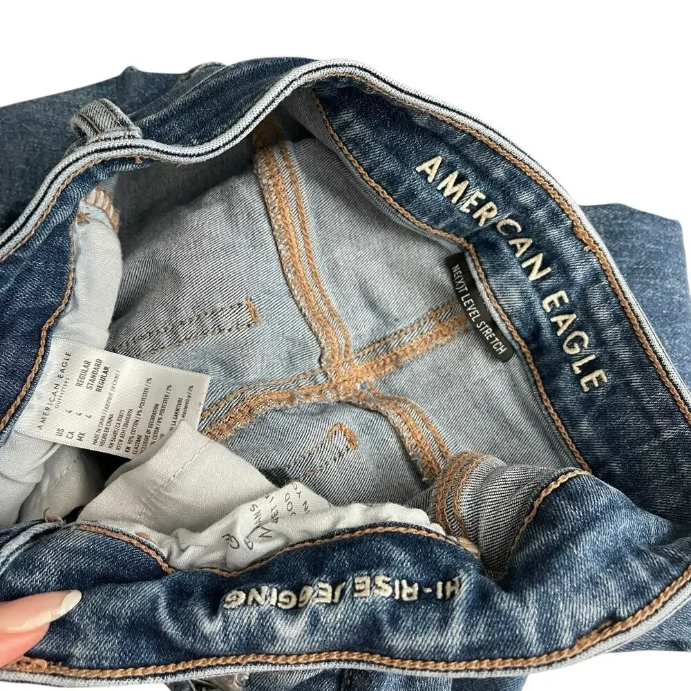 American Eagle 4 Regular HiRise Jegging Distressed Next Level Stretch - Picture 2 of 8